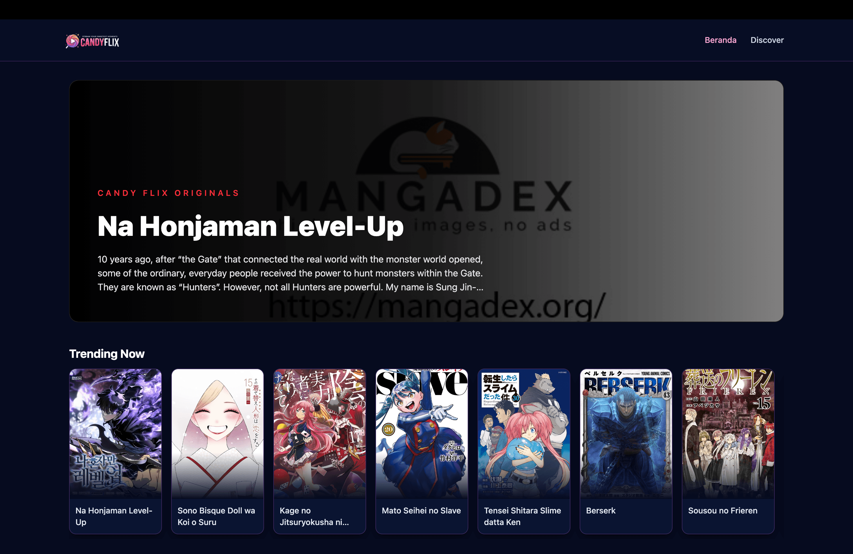 Candyflix - Reader Interface